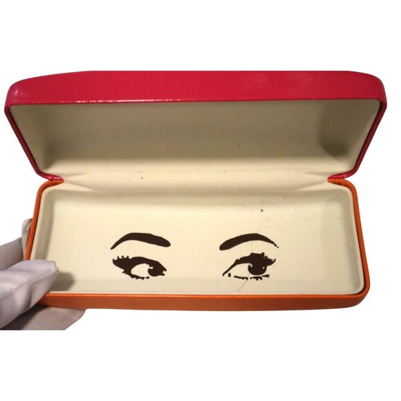 Kate Spade Hot Pink & Orange Eyeglass Case Preppy Pop Chic - Picture 3 of 4